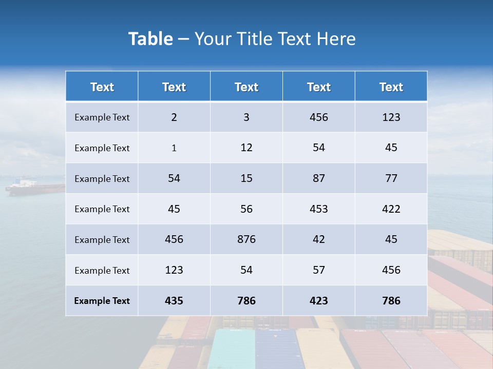 A Large Cargo Ship In The Middle Of The Ocean PowerPoint Template