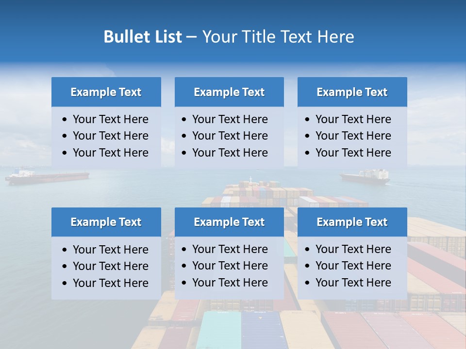 A Large Cargo Ship In The Middle Of The Ocean PowerPoint Template