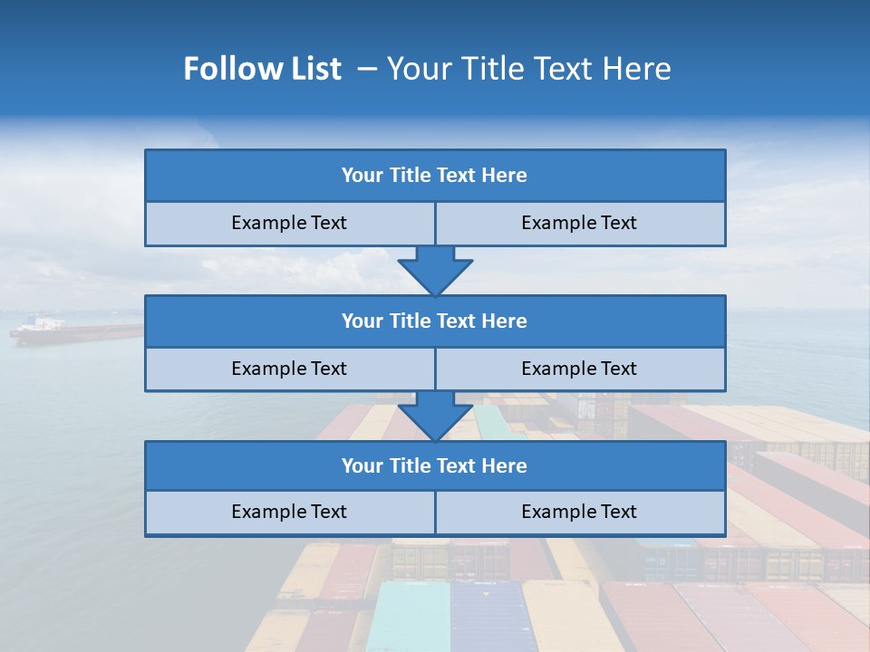 A Large Cargo Ship In The Middle Of The Ocean PowerPoint Template