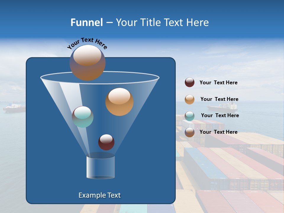 A Large Cargo Ship In The Middle Of The Ocean PowerPoint Template