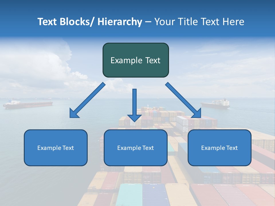 A Large Cargo Ship In The Middle Of The Ocean PowerPoint Template