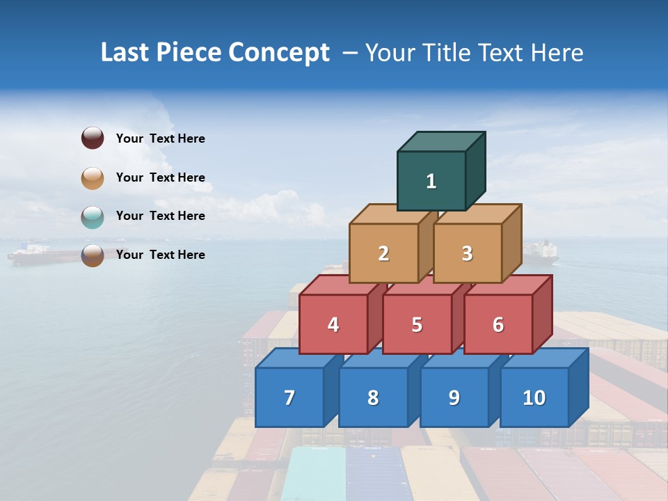 A Large Cargo Ship In The Middle Of The Ocean PowerPoint Template