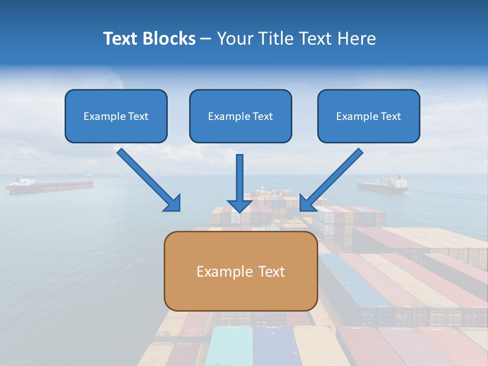 A Large Cargo Ship In The Middle Of The Ocean PowerPoint Template
