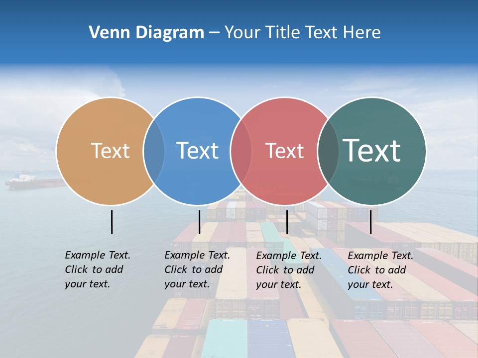 A Large Cargo Ship In The Middle Of The Ocean PowerPoint Template
