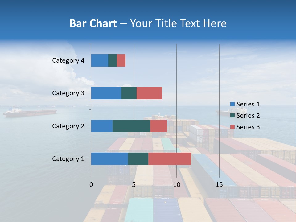 A Large Cargo Ship In The Middle Of The Ocean PowerPoint Template