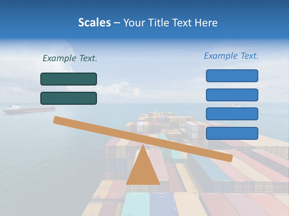 A Large Cargo Ship In The Middle Of The Ocean PowerPoint Template
