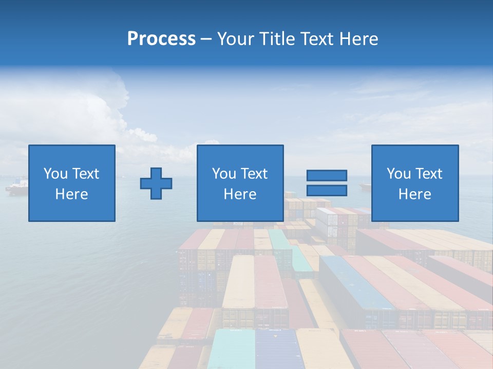 A Large Cargo Ship In The Middle Of The Ocean PowerPoint Template
