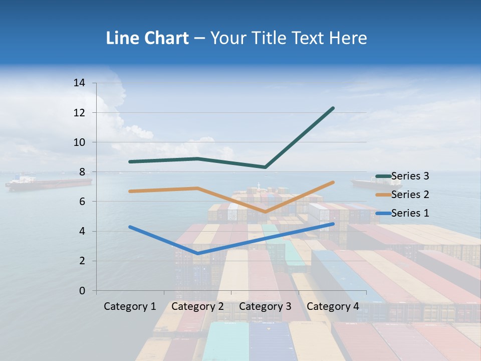 A Large Cargo Ship In The Middle Of The Ocean PowerPoint Template