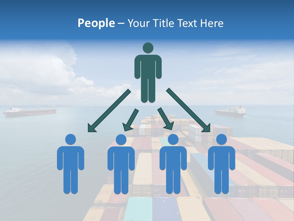 A Large Cargo Ship In The Middle Of The Ocean PowerPoint Template