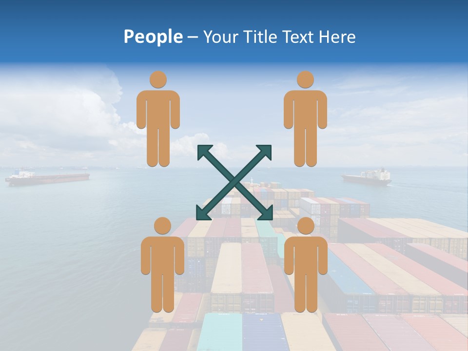 A Large Cargo Ship In The Middle Of The Ocean PowerPoint Template