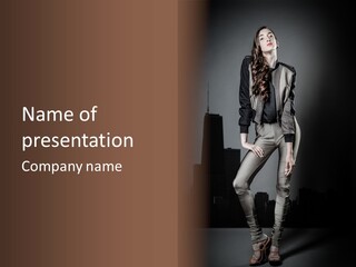 Portrait Studio Fashion Girl PowerPoint Template