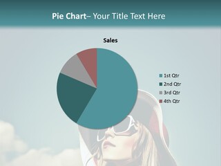 A Woman Wearing A Hat And Sunglasses With A Sky Background PowerPoint Template