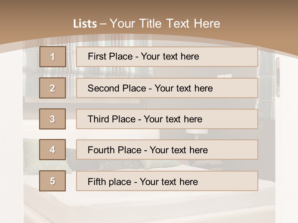 Pillow Mattress Nightstand PowerPoint Template