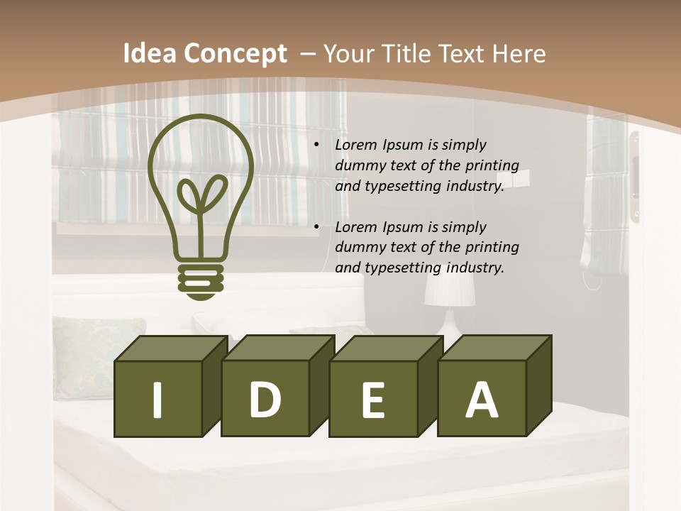 Pillow Mattress Nightstand PowerPoint Template