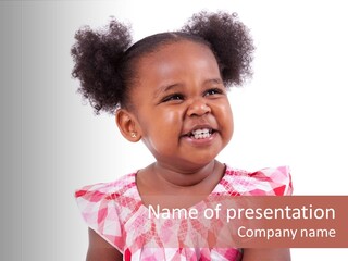 Cute African American Little PowerPoint Template