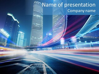 Skyline Auto Blue PowerPoint Template