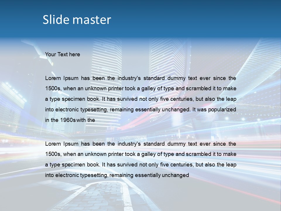 Skyline Auto Blue PowerPoint Template