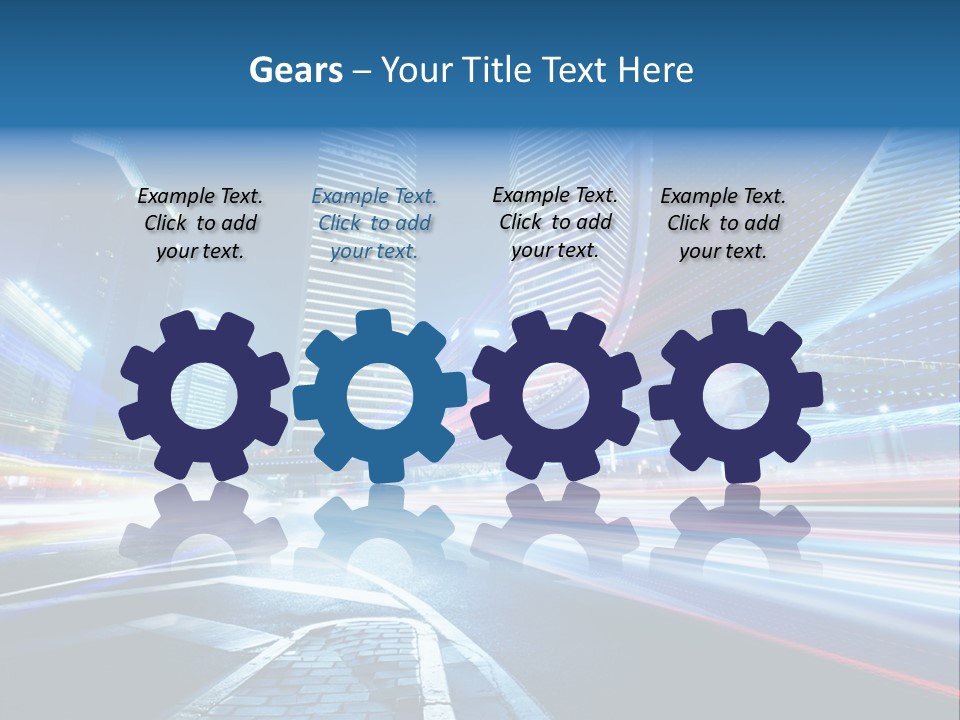 Skyline Auto Blue PowerPoint Template