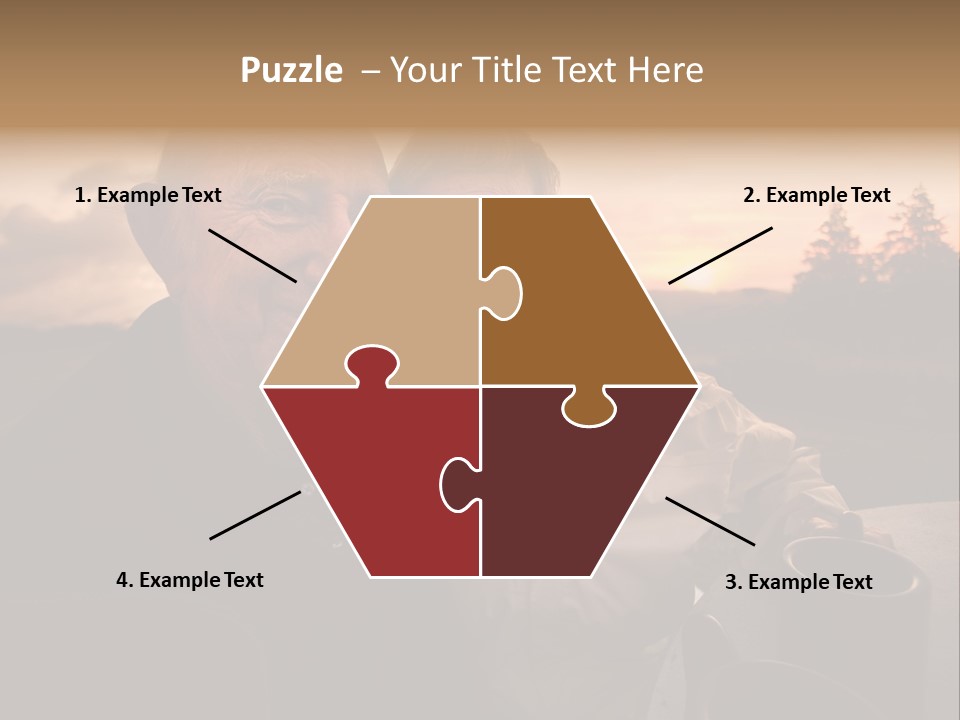 Man Companionship Sunrise PowerPoint Template