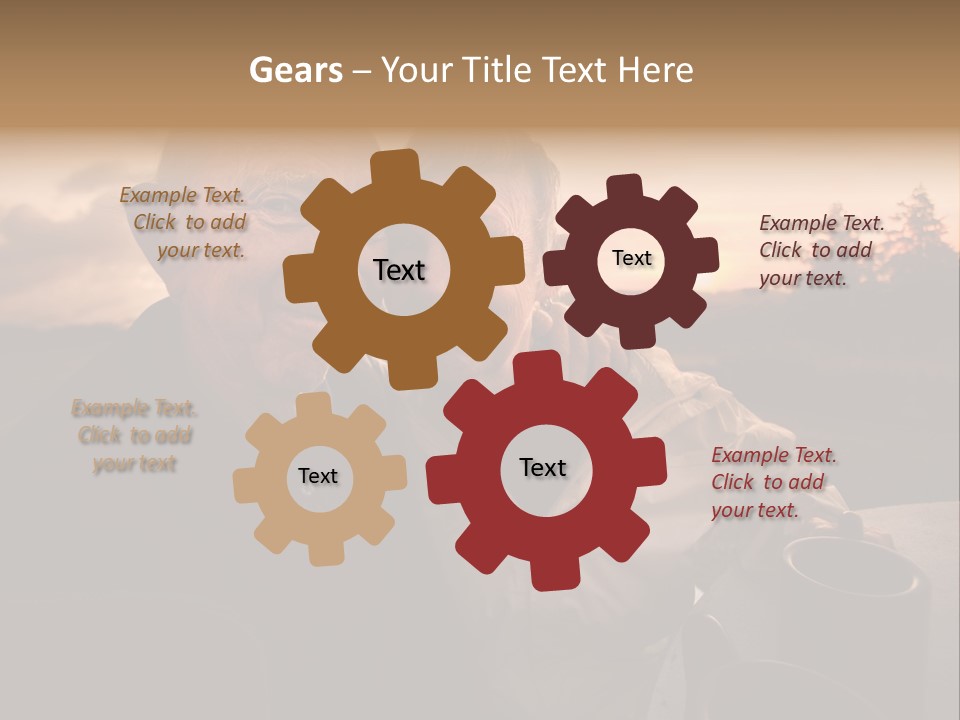 Man Companionship Sunrise PowerPoint Template