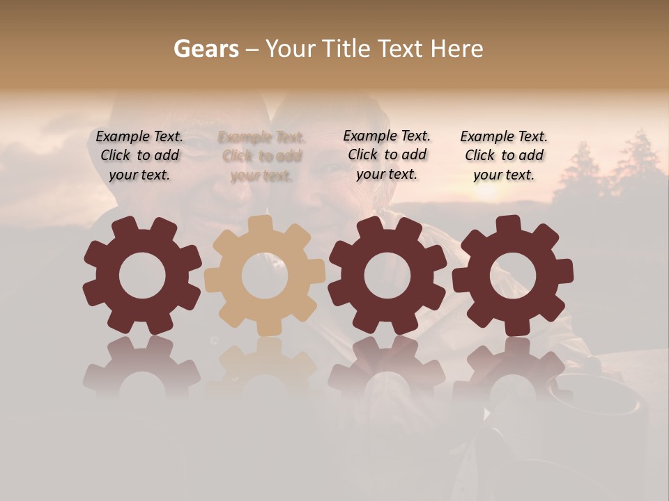 Man Companionship Sunrise PowerPoint Template