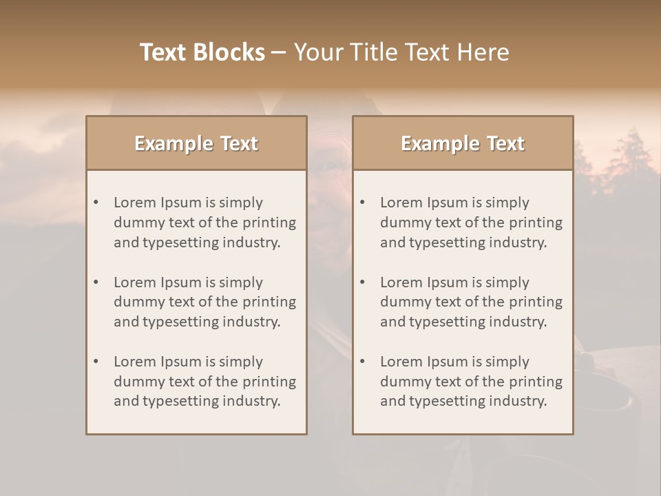 Man Companionship Sunrise PowerPoint Template