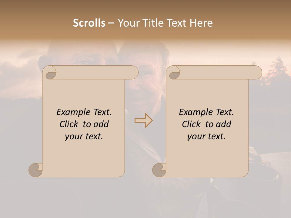 Man Companionship Sunrise PowerPoint Template