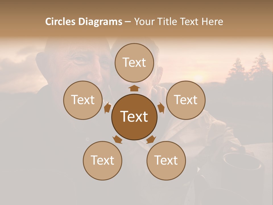 Man Companionship Sunrise PowerPoint Template