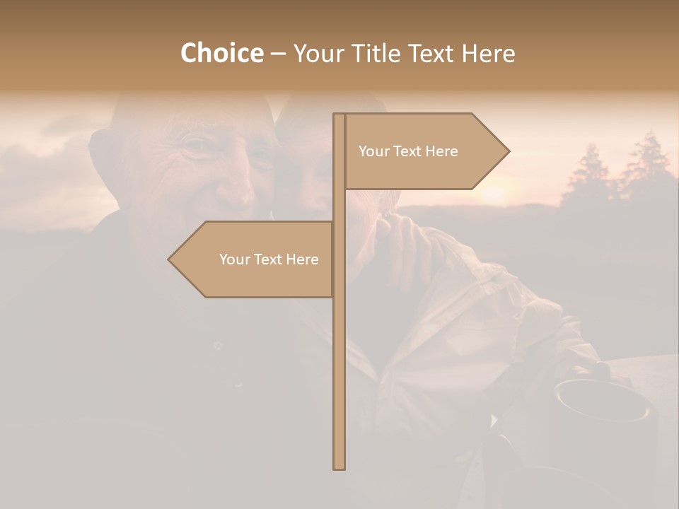 Man Companionship Sunrise PowerPoint Template