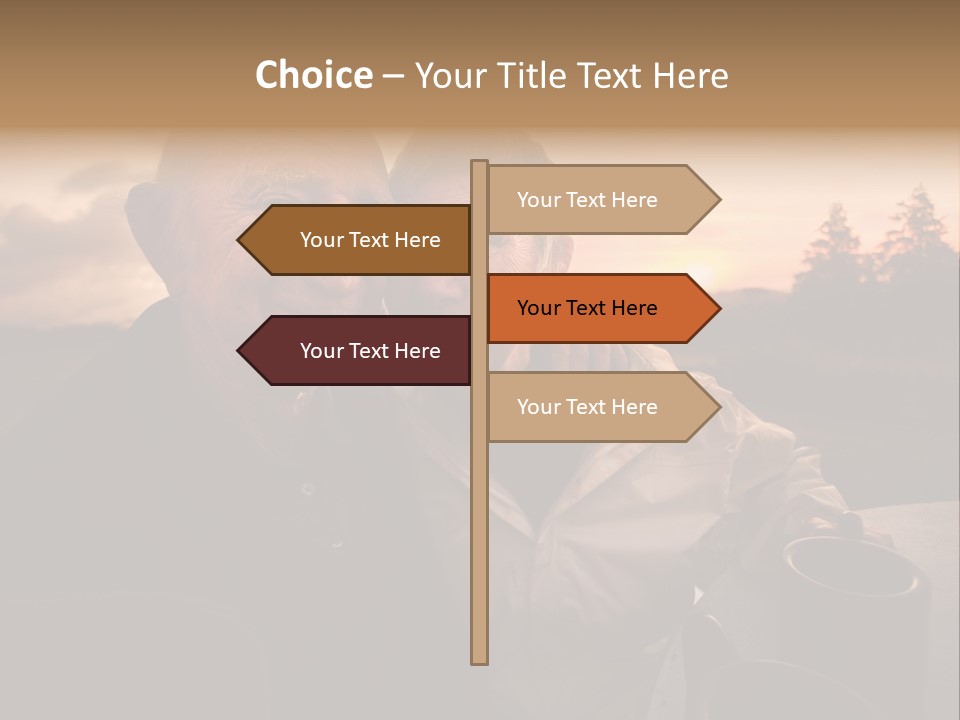 Man Companionship Sunrise PowerPoint Template
