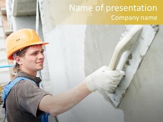 Workman Helmet Painter PowerPoint Template