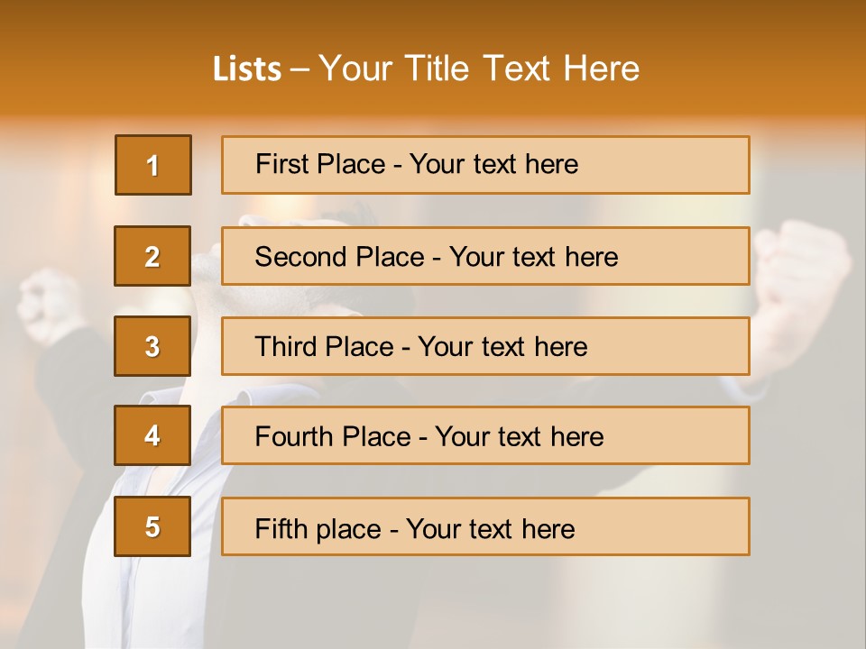 Success Male Win PowerPoint Template