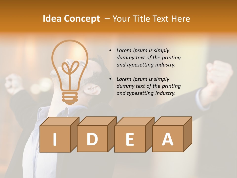 Success Male Win PowerPoint Template