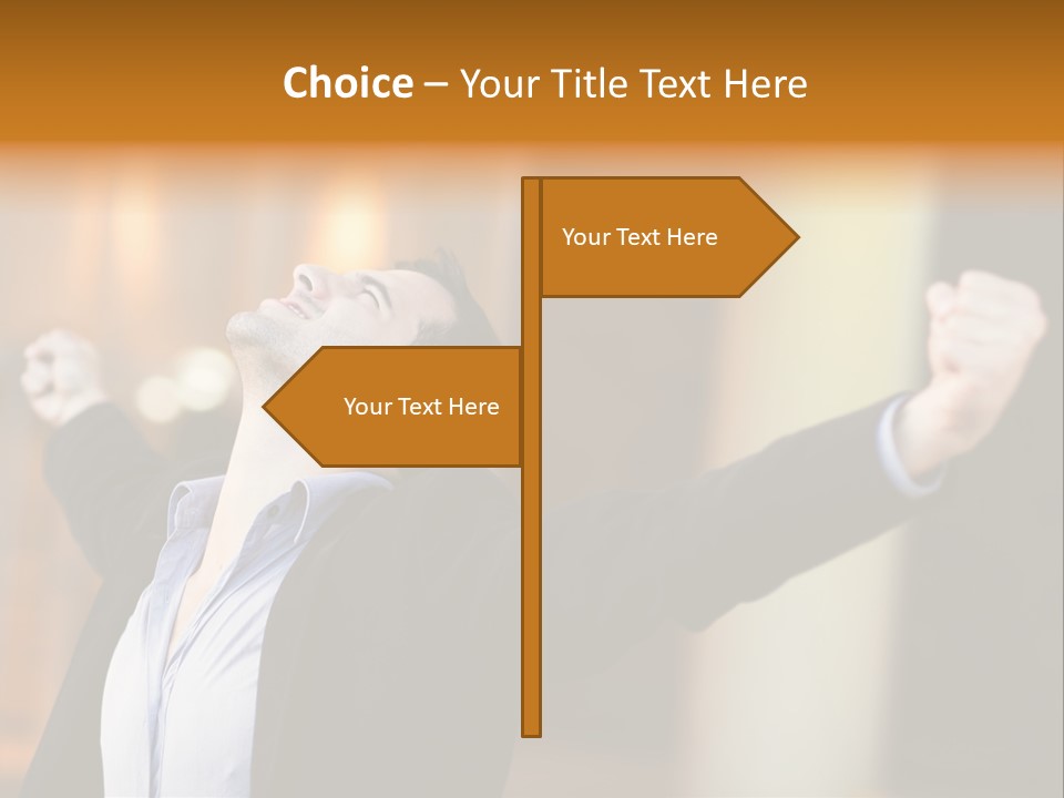 Success Male Win PowerPoint Template