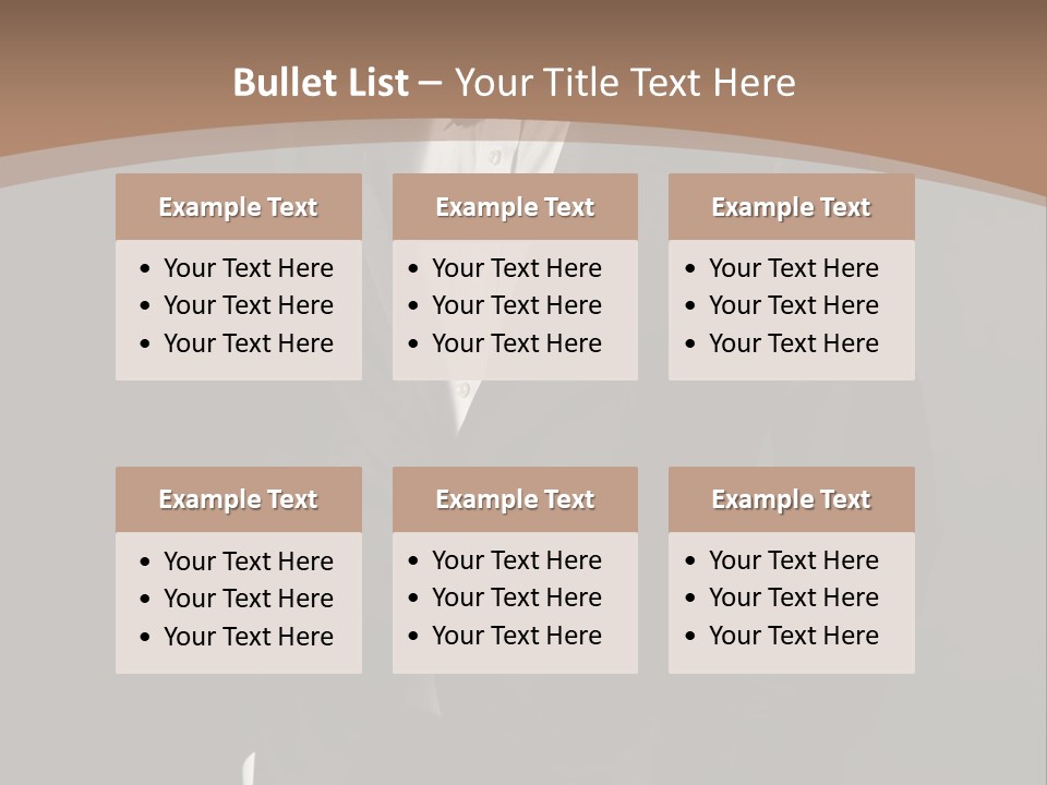 A Man In A Tuxedo Standing In Front Of A Brown Background PowerPoint Template