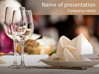 Empty White Wineglass PowerPoint Template
