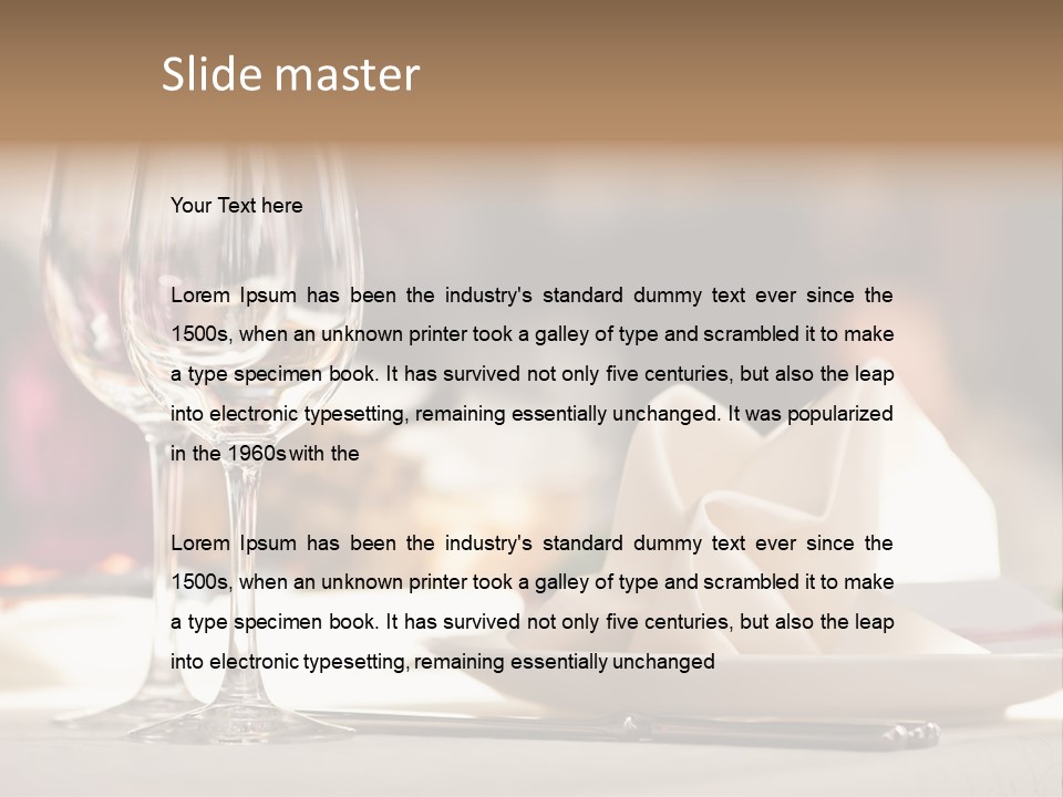 Empty White Wineglass PowerPoint Template