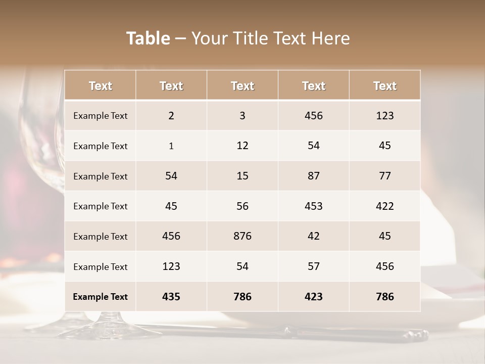 Empty White Wineglass PowerPoint Template