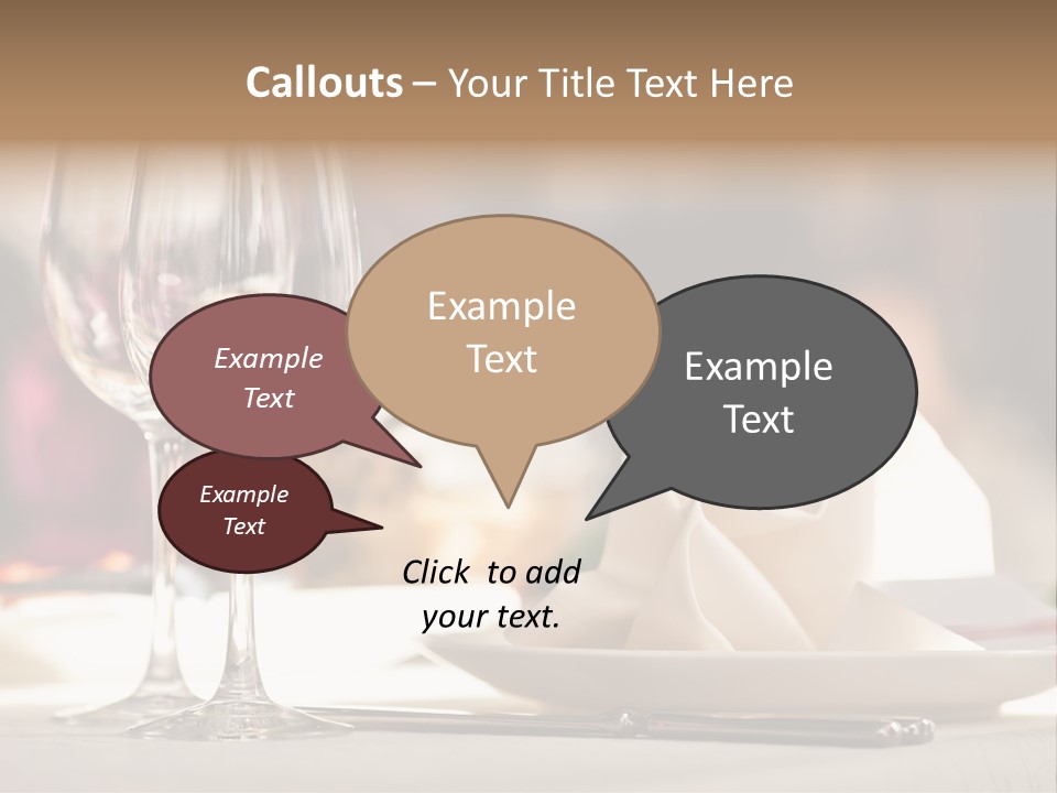 Empty White Wineglass PowerPoint Template