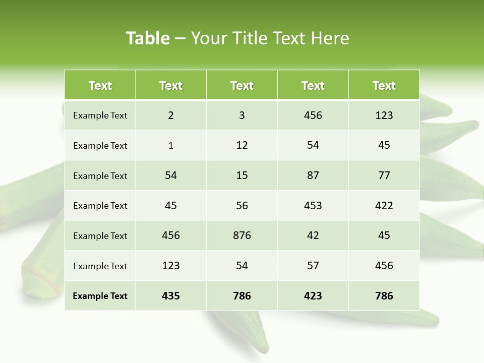Vegetable Plural Number Green PowerPoint Template