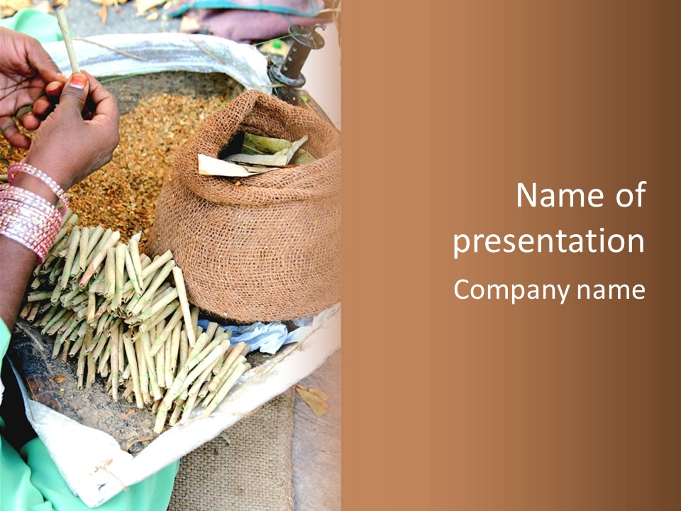 Handmade Bangle Leaf PowerPoint Template