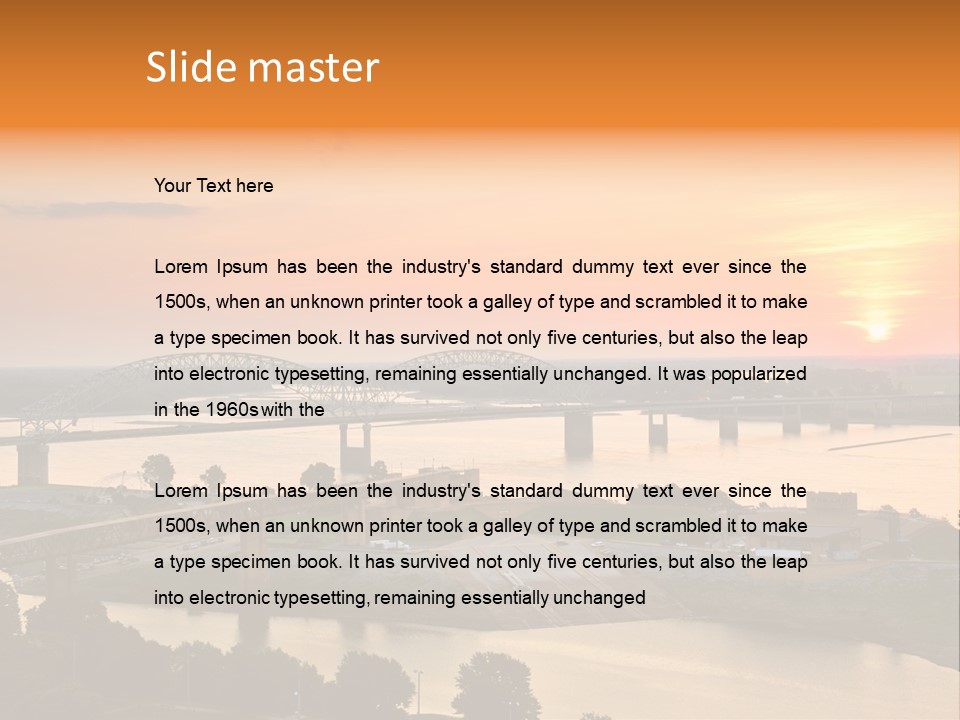 Water Sun Interstate Highway PowerPoint Template