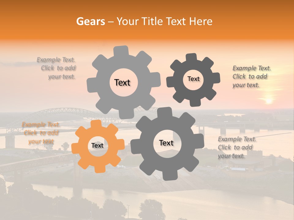 Water Sun Interstate Highway PowerPoint Template
