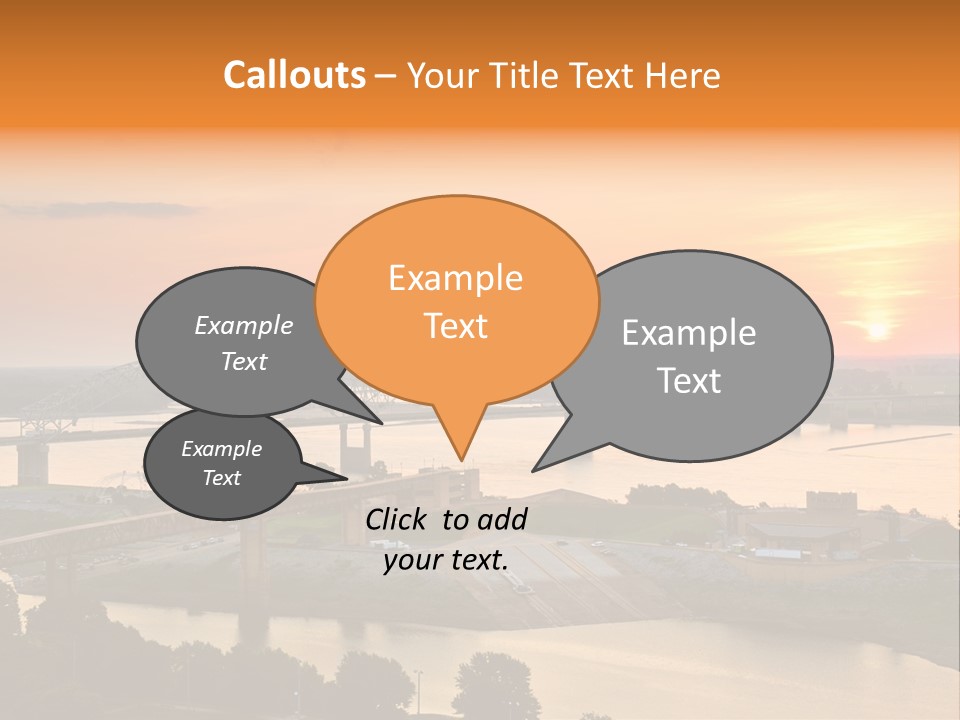 Water Sun Interstate Highway PowerPoint Template