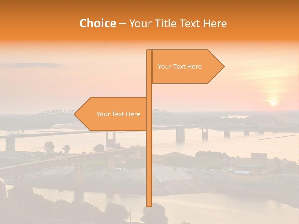 Water Sun Interstate Highway PowerPoint Template