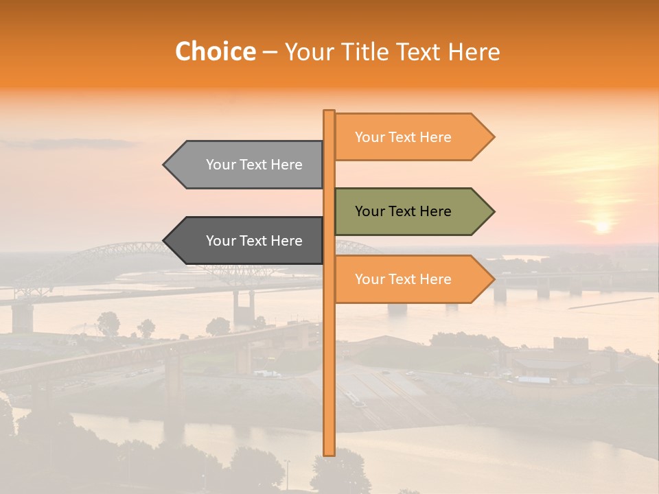 Water Sun Interstate Highway PowerPoint Template