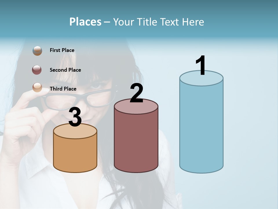 Glasses Casual Brunette PowerPoint Template