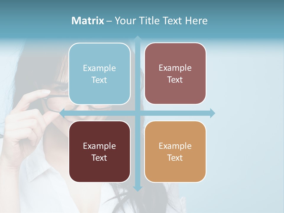 Glasses Casual Brunette PowerPoint Template