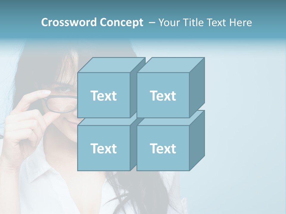 Glasses Casual Brunette PowerPoint Template