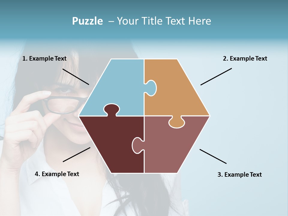 Glasses Casual Brunette PowerPoint Template